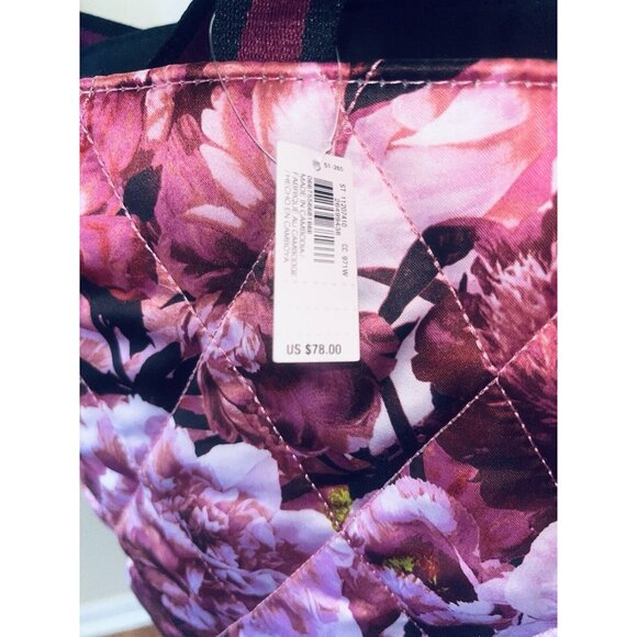 Victoria's Secret Floral Quilted Satin Weekender Tote Travel Bag NWT - Picture 3 of 8